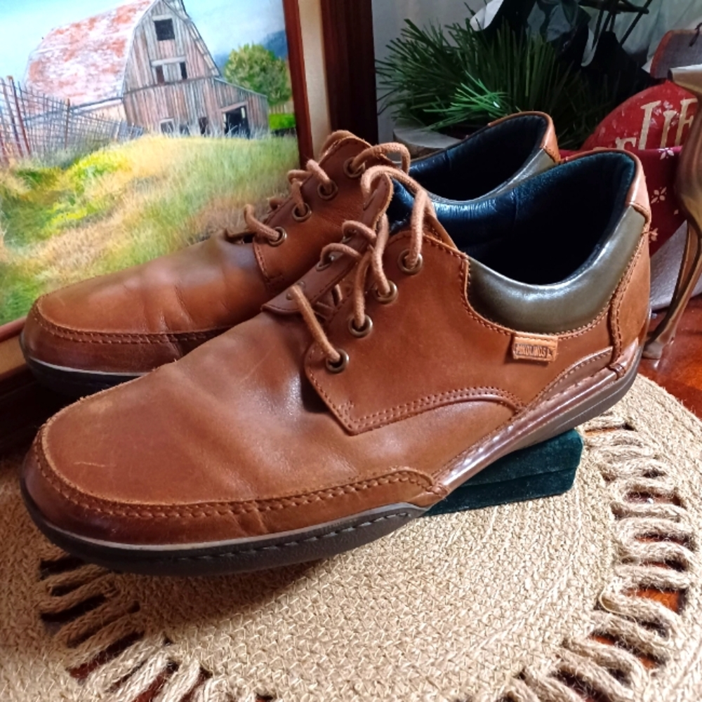❤️‍🔥Men's Size 42 Pikolinos Brown Leather Lace up Loafer Casual Dress Shoes